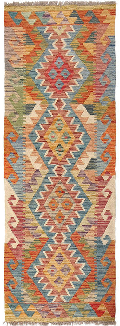 Durable and Stylish Afghan Handwoven Wool Runner Rug with Classic Tribal Heritage Design