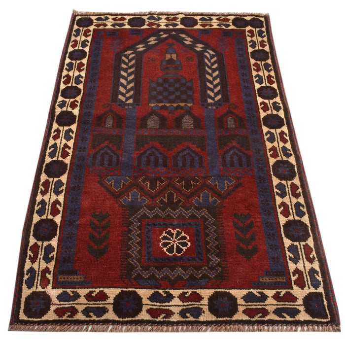 Prayer Mat Afghan Traditional 4.4x2.9 ft
