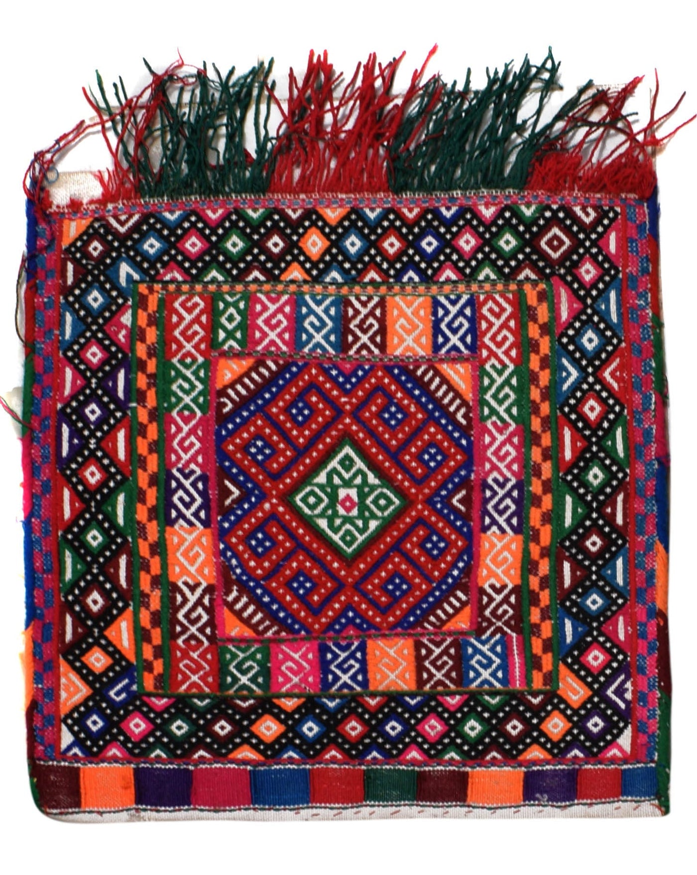 Tribal Motif Wool Pillow 1.1x1.1 ft