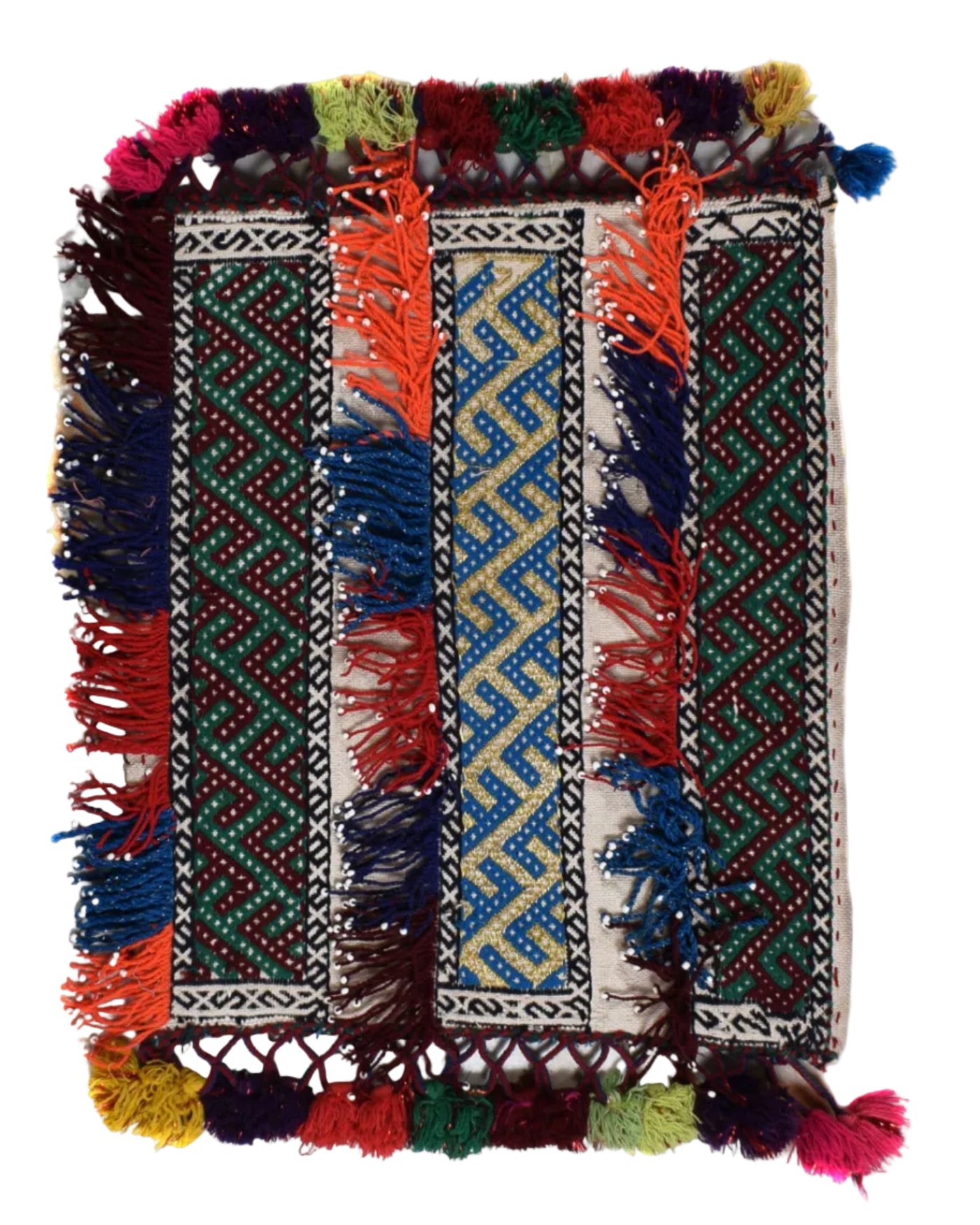 Afghan Carpet Textile Pillow 1.4x1.1 ft