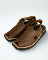 Chocolate Leather Pashtun Chappal