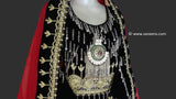 New Afghan fashion traditional bridal nikkah black  dress