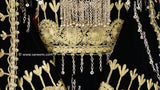 New Afghan fashion traditional bridal nikkah black  dress