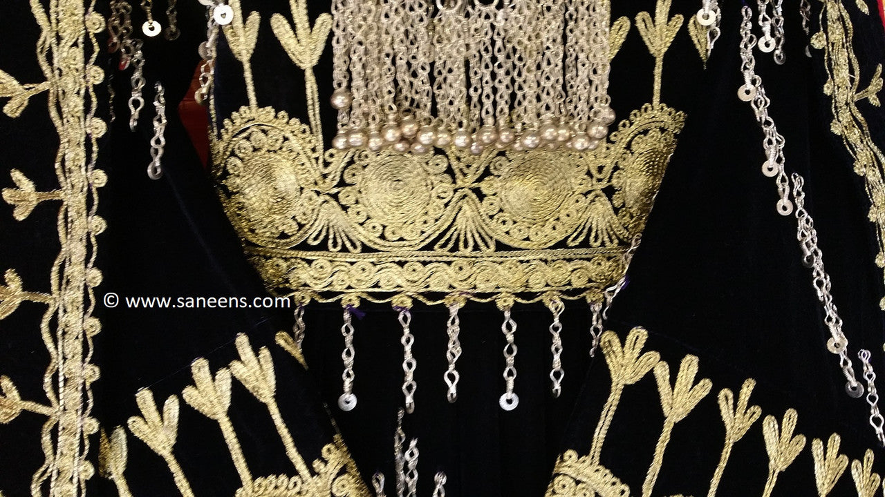 afghan pashtun style kuchi clothes in black velvet