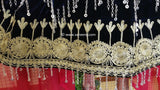 New Afghan fashion traditional bridal nikkah black  dress