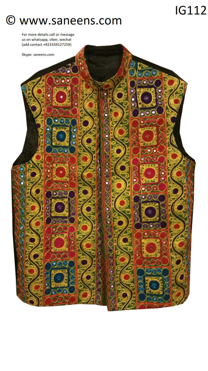 afghan groom vest in best quality with mirror work
