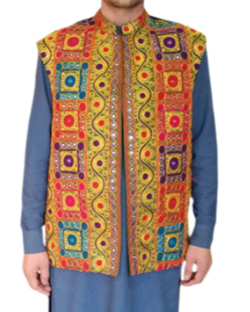 New Afghan online nikkah vest with mirror work