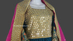 new afghan mirror work pink dress