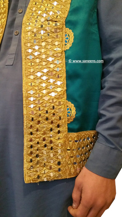 saneens traditional vest with mirror work
