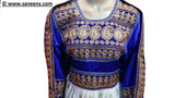 Traditional Afghan hard embroidery white dress