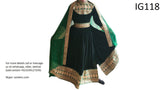 New Afghan nomad style kuchi girls frock in dark green velvet