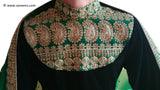 New Afghan nomad style kuchi girls frock in dark green velvet
