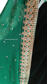 New Afghan nomad style kuchi girls frock in dark green velvet