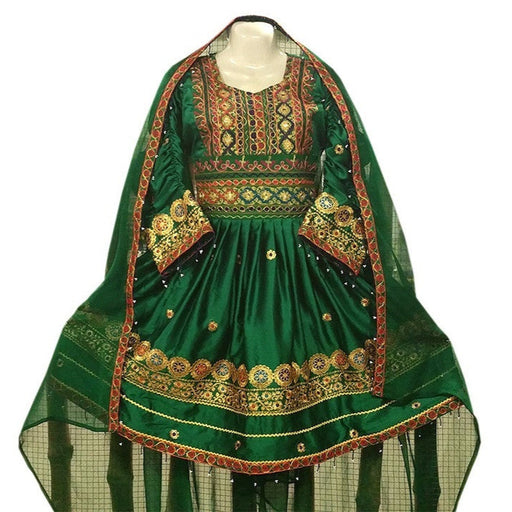 New afghan women clothes in green color