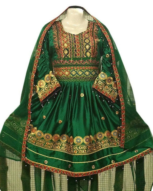 New afghan women clothes in green color