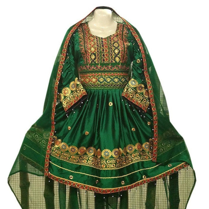 New afghan women clothes in green color