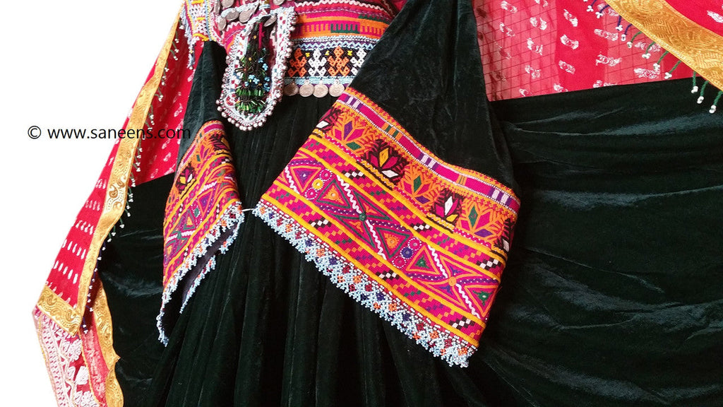 traditional afghan custom order dress in black color