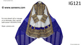 New afghan tribal nomad style white and blue hard embroidery  dress