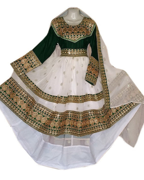 Afghan Green Embroidered Nikkah Gown Traditional Long Bridal Dress saneens.com Afghan Green Embroidered Nikkah Gown Traditional Long Bridal Dress saneens.com