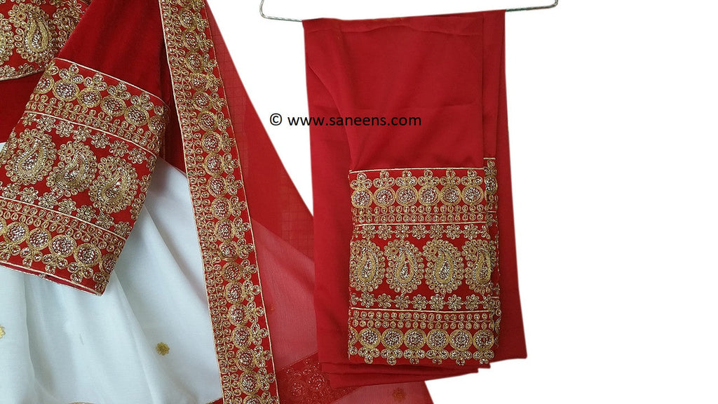 afghan online clothes in red embroidery for girls