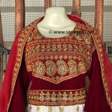 Elegant Afghan Bridal Embroidered Dress