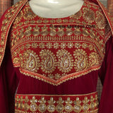 Elegant Afghan Bridal Embroidered Dress
