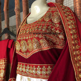 Elegant Afghan Bridal Embroidered Dress