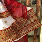 new white and red embroidery dress