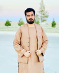 Afghan traditional men simple dress with matching vest
