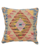 Decorative pillow with geometric pattern on a white background