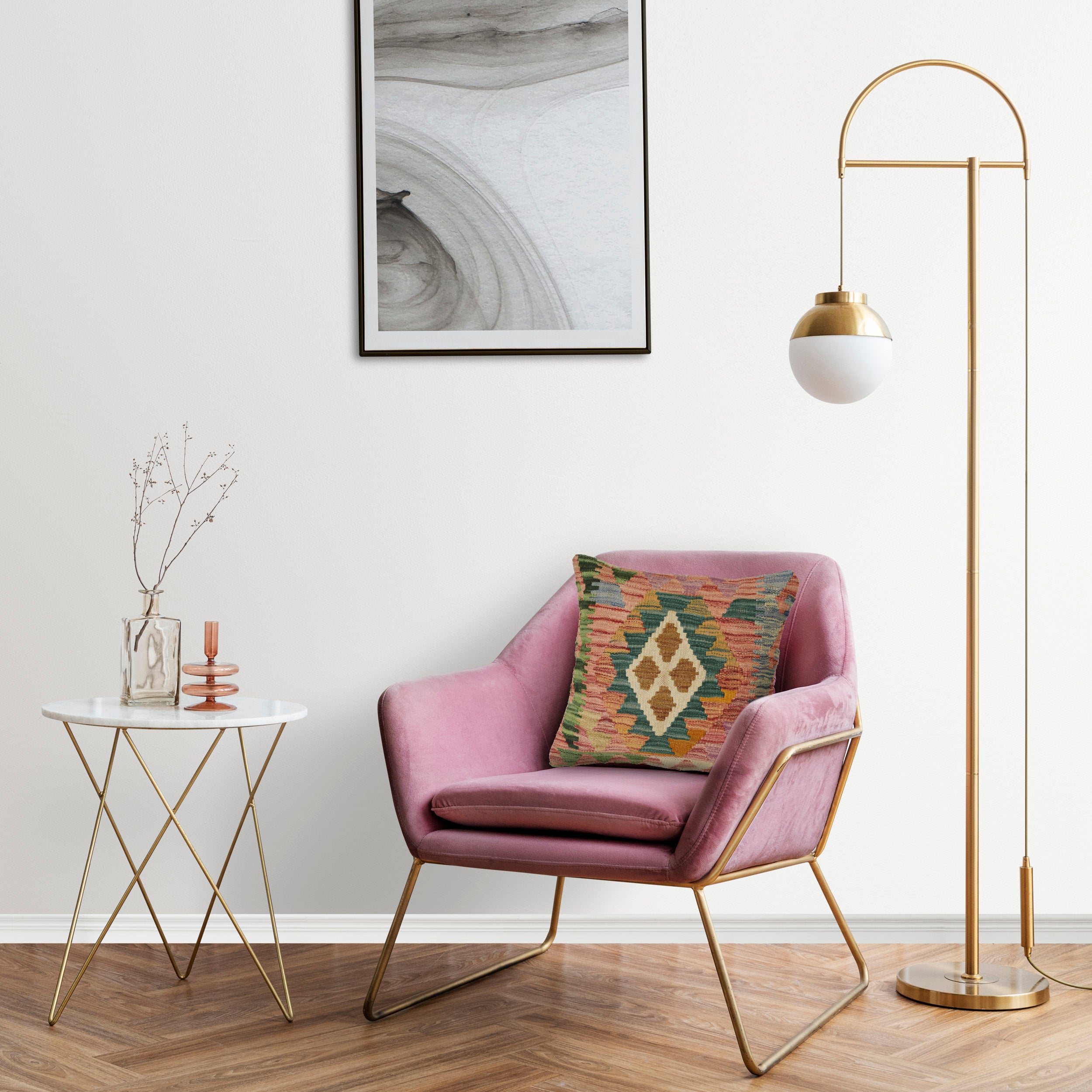 Nomad Inspired Cushion Art 1.4x1.4 ft