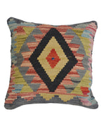 Decorative pillow with geometric pattern on a white background