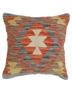 Decorative pillow with geometric pattern on a white background