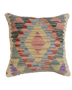 Decorative pillow with geometric pattern on a white background