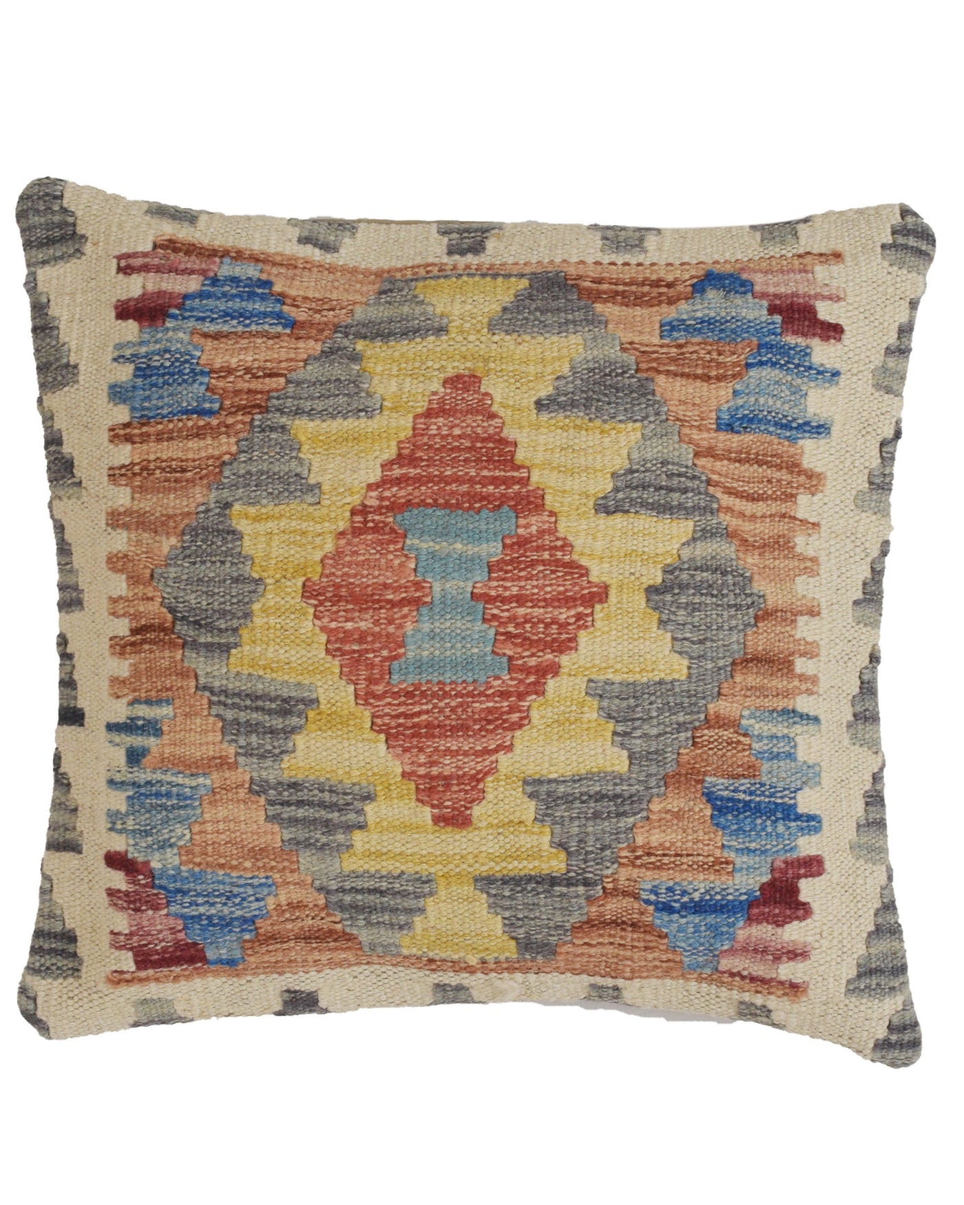 Tribal Motif Wool Pillow 1.3x1.3 ft