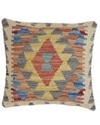 Tribal Motif Wool Pillow 1.3x1.3 ft