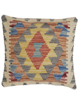 Tribal Motif Wool Pillow 1.3x1.3 ft