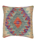 Decorative pillow with geometric pattern on a white background