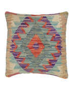 Decorative pillow with geometric pattern on a white background