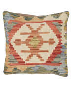 Decorative pillow with geometric pattern on a white background