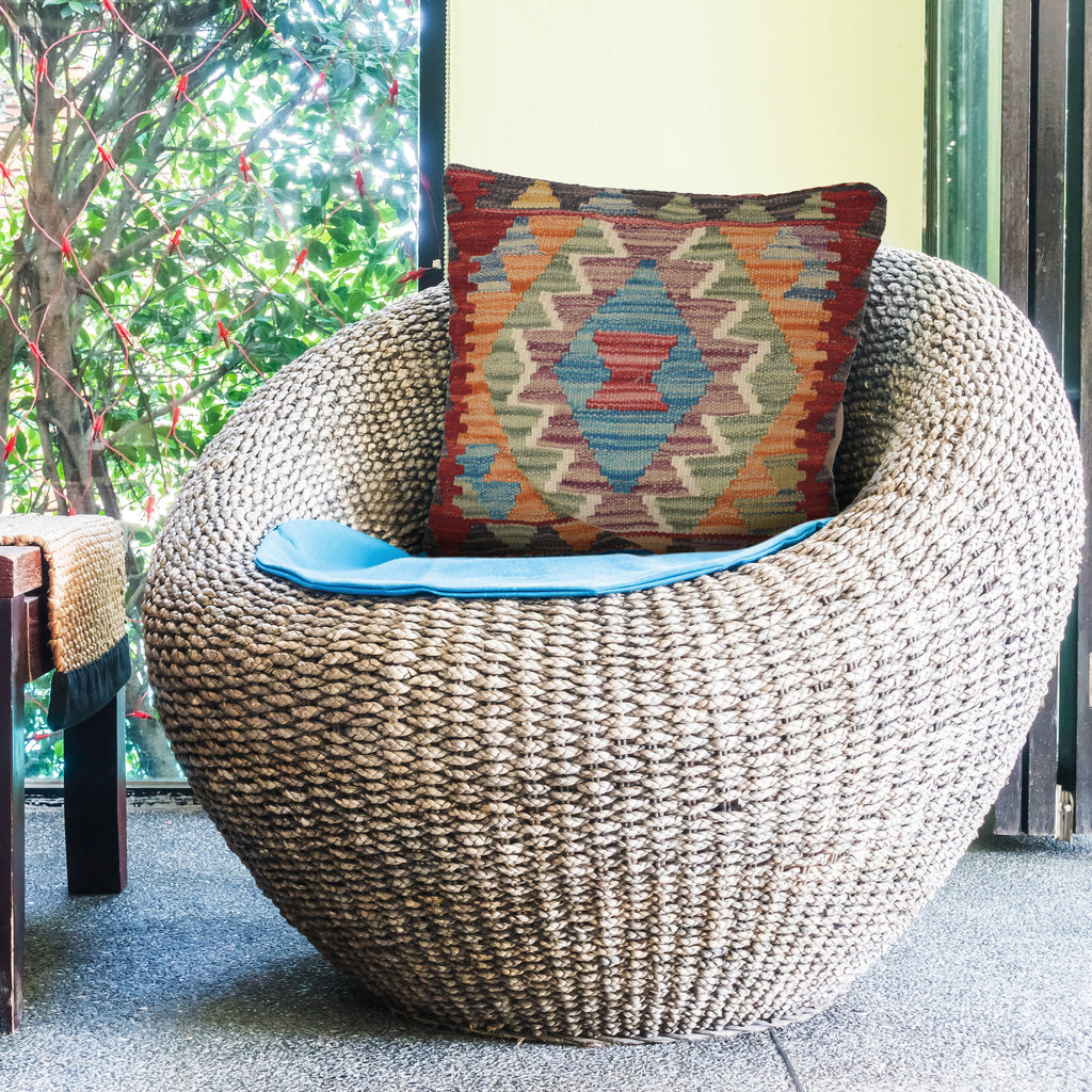 Tribal Wool Carpet Pillow 1.2x1.3 ft