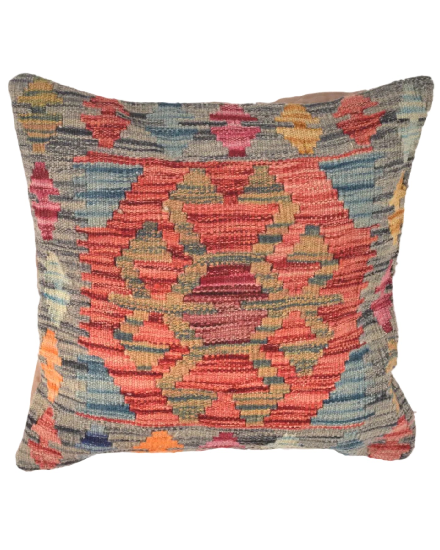 Rustic Afghan Textile Cushion 1.4x1.4 ft