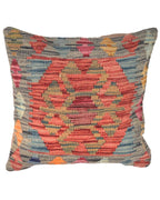 Decorative pillow with geometric pattern on a white background