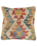 Decorative pillow with geometric pattern on a white background