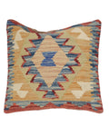 Decorative pillow with geometric pattern on a white background