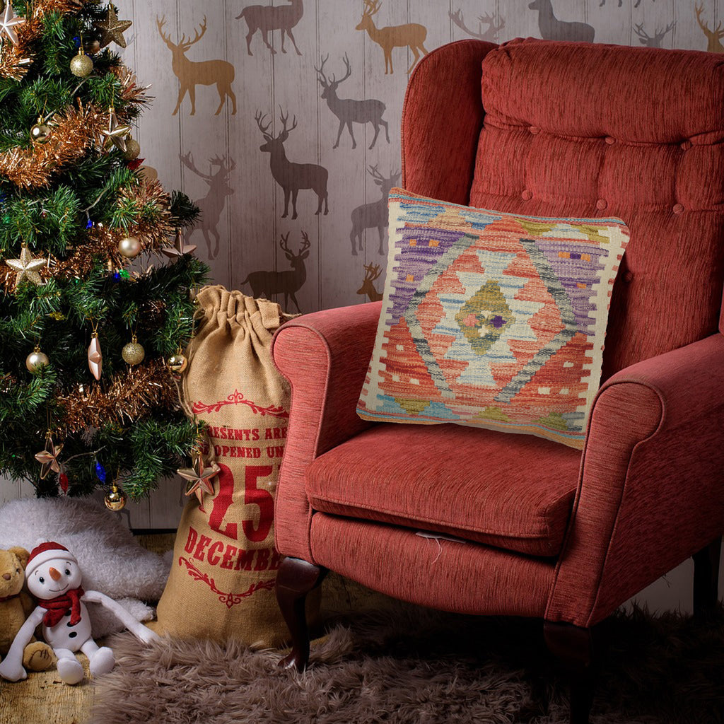 Ethnic Carpet Textile Cushion 1.4x1.4 ft
