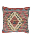 Decorative pillow with geometric pattern on a white background