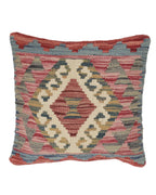 Decorative pillow with geometric pattern on a white background