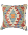 Decorative pillow with geometric pattern on a white background