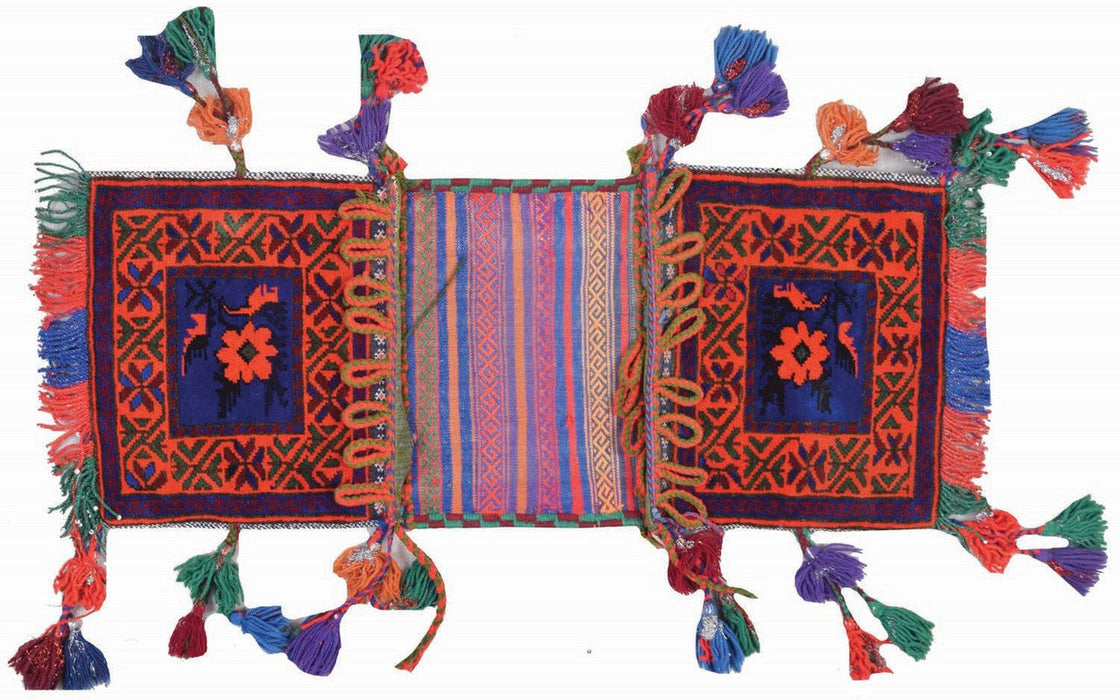 Knotted Saddle Bag, Pashtun, Hand-Knotted, 